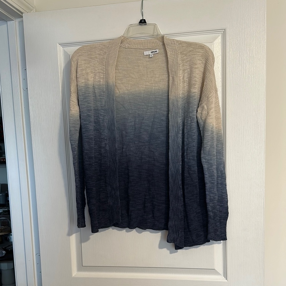 Gradient Tan and Blue Cardigan